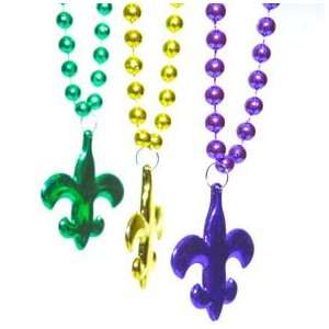  Mardi Gras Fleur De Lis Pendant Beads Toys & Games