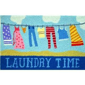 Laundry Time Clothesline Accent Area Rug Jellybean 