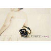 Fashion Beautiful Pink White Flower Gold Plated Ring Girl Gift  