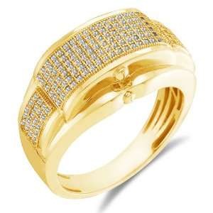 Size 8   10K Yellow Gold Diamond MENS Wedding Band OR Fashion Ring   w 