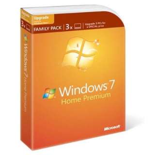 Microsoft Windows 7 Home Premium Upgrade Family Pack (3 