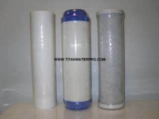 Titan Water Filters(3pc) Sediment Filter, KDF55/GAC Filter, Carbon 