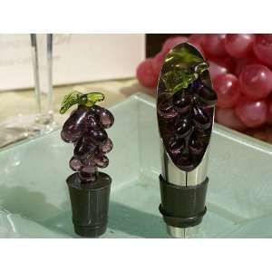 Murano Glass Grapes Wine Pourer Set of 25  Kitchen 