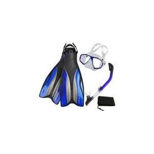  Oceanic V Flex Fins Mask Dry Snorkel Set, X Small/Medium 