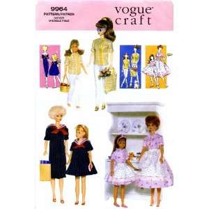  Vogue 9964 Barbie Vintage Fashion Doll Clothes Sewing 