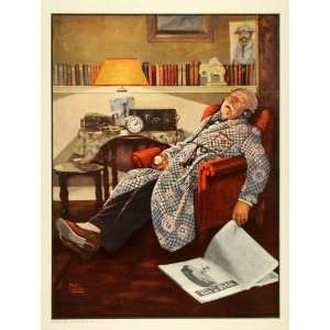  1925 Ad Fisk Tire Old Man Sleeping Chair Art Paul Hesse 