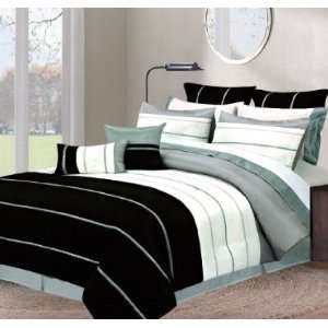   White, Gray 12 Piece Queen Comforter Bed In A Bag Set