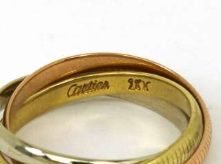   CARTIER 18K YELLOW, WHITE & PINK GOLD TRINITY ROLLING BAND RING  