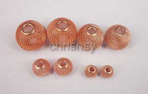   Jewelry Findings Spacer Mesh Round Beads 12mm, 16mm, 25mm, 30mm Rose
