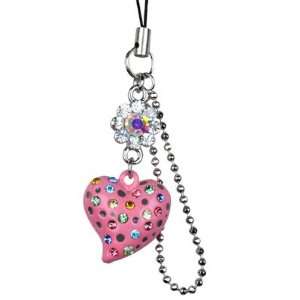  MULTI COLOR HEART WITH FLOWER PHONE CHARM Cell Phones 