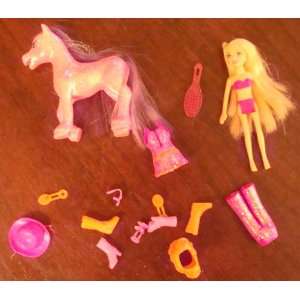  Polly Pocket Glitz & Glam Pets Pony   Pink Horse / Polly 