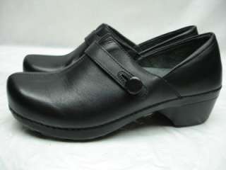 Dansko Clogs Shoes Womens Solstice Brush Off Black Pro loafer leather 