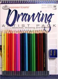 DRAWING ARTIST PACK w/ 24 COLORED PENCILS, PAPER PAD  