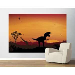  Age of Dinosaurs Orange Pre Pasted Mural
