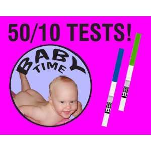  50 Ovulation tests, 10 Pregnancy tests and Ovulation Chart 
