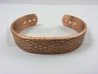 Magnetic therapy Bangle Copper Bracelet Wide 6magnet LS  
