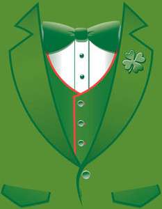 St. Patricks Tuxedo T Shirt Green Tux St. Pattys Day Bow Tie Tux 
