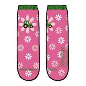 John Deere Ladies Pink Tractor Slipper Socks  