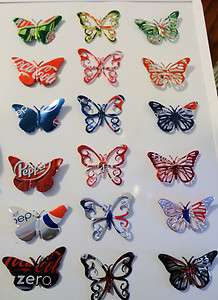 Soda Can Refrigerator Magnets   3 Butterflies  