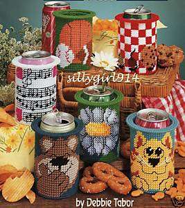 13~SODA CAN HOLDERS~Plastic Canvas Book~OOP~SEE PICS  