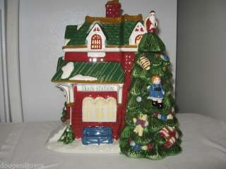 2002 SPODE Christmas Tree Village Marked COOKIE JAR  