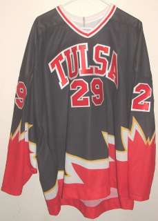 NEW Tulsa black CCM hockey jersey size XL   Langerak  