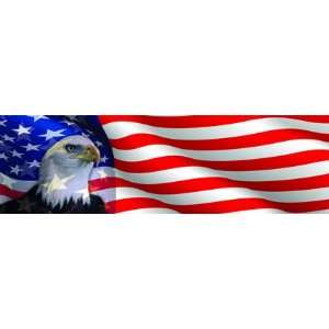  Eagle Head American Flag Rear Window Decal Automotive