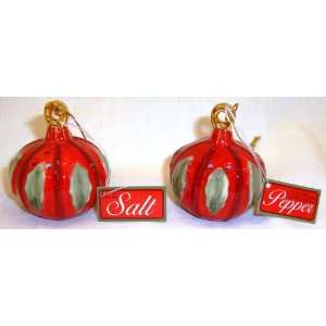  Red with Green Holly Christmas Salt and Peppers Shaker Set 