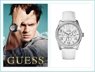 NEW GUESS U10645G2 Mens Chronograph White Watch,Wrist Wear. NWT 