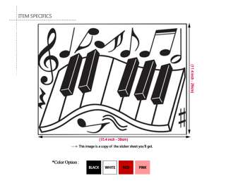 PIANO & MUSIC ★ MURAL PEEL & STICK WALL DECALS STICKER  