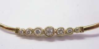 Fine Bezel Set 7 Stone Diamond Necklace YG 1.68Ct  