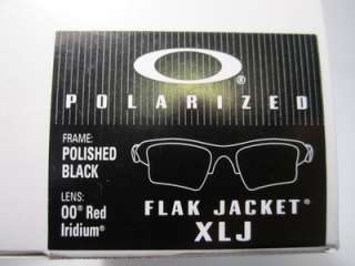 NEW Oakley Flak Jacket Sunglasses Polished Black with Polarized Red 