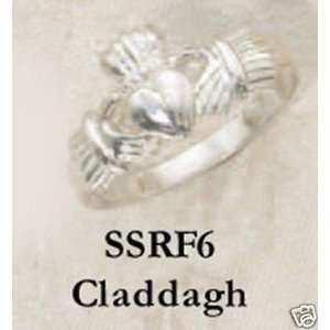    Fine Sterling Silver Irish Catholic Claddagh Heart Ring: Jewelry