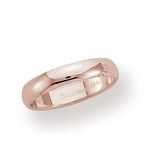  18k Rose Gold 4mm Plain Domed Standard Fit Wedding Band Jewelry