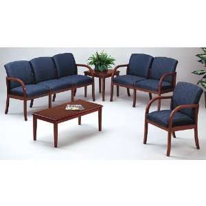  Transitional Reception Seating Group Avon Navy Fabric 