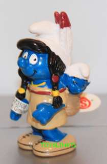 SMURFS SET OF 8 FIGURES IN NATIVE AMERICAN COSTUMES NEW  