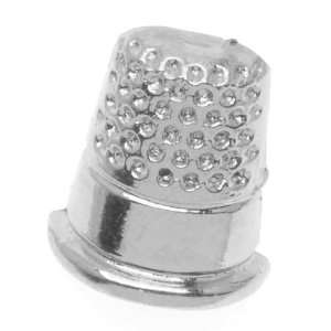  Silver Toned Plastic Thimble Shaped Button 15.5mm x 13mm 