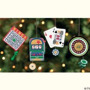  4 CASINO lottery CHRISTMAS tree ORNAMENTS holiday