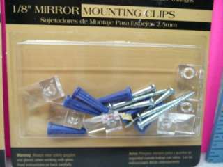  glass products 1/8 mirror mounting clips anchors screws lot wall 