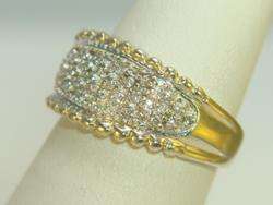 10K Yellow Gold Wide Band .20ct Diamond Ring  