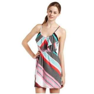 NEW Womens Juniors ROXY After All Soft Multi Stripe V Neck Mini Dress 