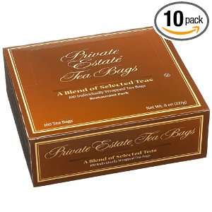 Private Estate Tea, 100 Count Envelopes (Pack of 10):  
