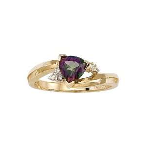   Diamond and 7/8 ct. Trillion Cut Mystic Topaz Ring Katarina Jewelry