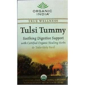 Organic India Tulsi True Wellness Tea Tummy   18 Tea Bags, Pack of 6 