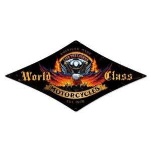  World Class Motorcycles Motorcycle Diamond Metal Sign   Victory 