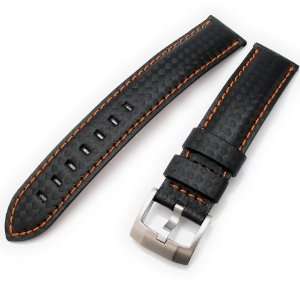  18mm Carbon Fiber Watch Band Orange Stitching: Everything 
