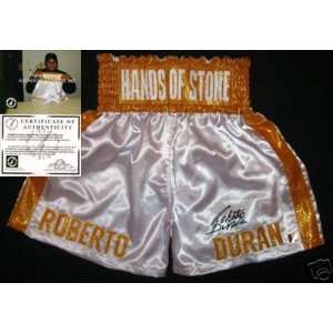  Roberto Duran Signed Boxing Trunks