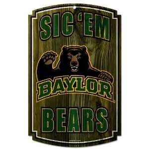  NCAA Baylor Bears Wood Sign